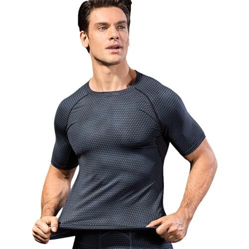 Men 3D Print Compression T-shirt Breathable Mesh Sports T Shirt Dry Fit Gym Clothing Running Fitness Bodybuilding Sportswear