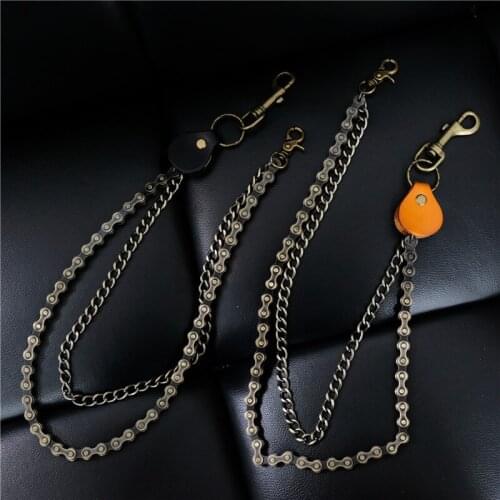 Male Gun Black Visual Heavy Rock Metal Hip Hop Gothic Rock Pants Trousers Jean Wallet Key Mens waist hanged Key Chain BL82