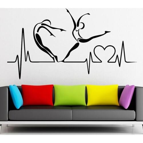 Wall Sticker Vinyl Decal Pulse Heart Health Healthy Lifestyle Window Glass Mural Couple Bedroom Living Room Home Decor S1123