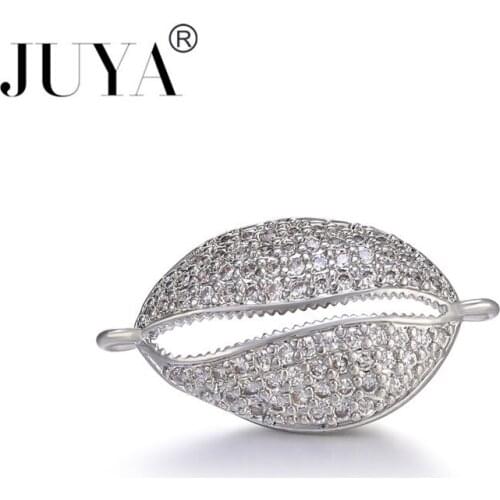 New Fashion Jewelry Copper CZ Shell Small Charm 2 Hole Pendant Connectors For Bracelet Necklace Diy jewelry Making Accessories