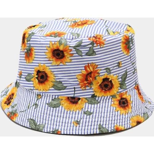 New Style Cotton Flower Print Bucket Hat Fisherman Hat Outdoor Travel Hat Sun Cap Hats for Men and Women 181