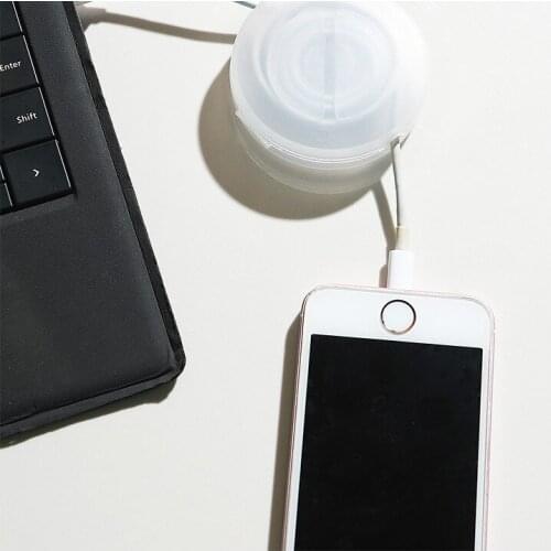 Portable rotatable data cable headphone cable organizer storage box mobile phone charging cable organizer cable winder storage