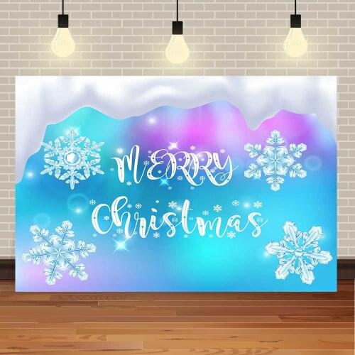 Seekpro Merry Christmas Bells Snow Winter Wooden Sequins Pine Cones Party Customized Photo Backdrop Photography Background