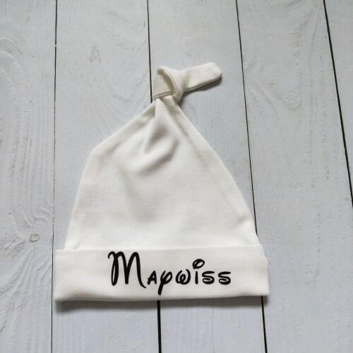 Custom Name Printed Hat Newborn Boy Or Girl Baby Hat Personalized Baby Hats Children Beanies Unisex Kids Infant Baby Caps