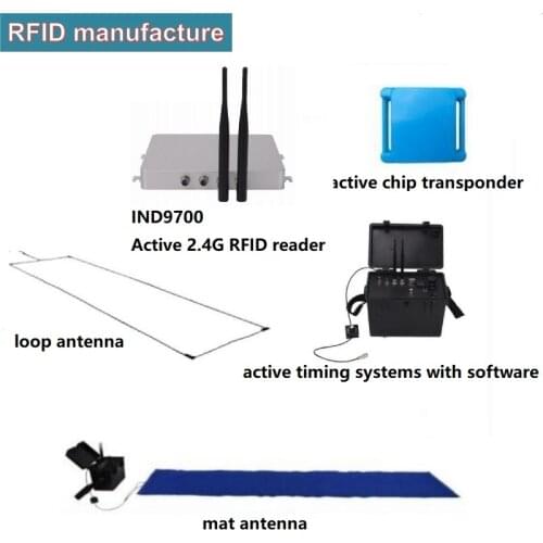Sports timing systems decoder active uhf ankle tag chip timing transponders rfid rechargeable in timing race cartingkarting car