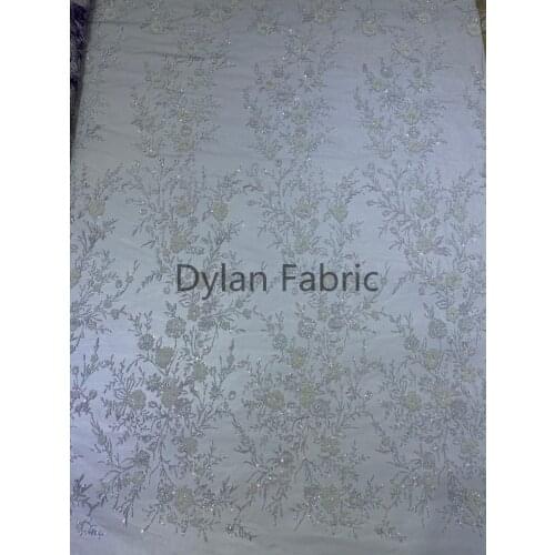 Wedding dress small pearl series mesh gauze wedding dress fashion fabric