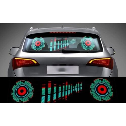 Car Windshield LED Sound Activated Equalizer Neon EL Light Music Rhythm Flash Lamp Sticker Styling with Control Box