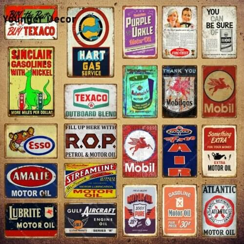 Lubrite Motor Oil Vintage Metal Tin Signs Sinclair Gasoline Poster Bar Pub Garage Decor Retro Wall Art Painting Plaque YI-161
