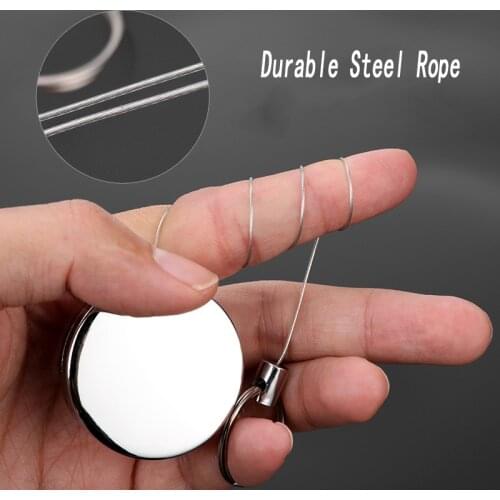 45CM Steel Wire Rope High Resilience Retractable Keychain Sports Retractable Key Chain Anti-lost Telescopic Keyring Keys Trinket