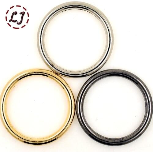 High quality 20pcs/lot 30mm(1-1/2'') black bronze gold silver circle ring Connection alloy metal shoes bags Belt Buckles DIY
