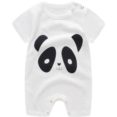 ZWF1050 New Infant Baby Boys Clothes Cartoon Animal Short Sleeve Rompers Newborn Cotton Clothing Toddler Boys Roupas Pajamas