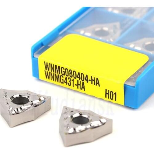 10Pcs WNMG080402 HA H01 Carbide Inserts WNMG080404 HA H01 WNMG080408 HA H01 External Turning Tool CNC Lathe Tools , For Aluminum
