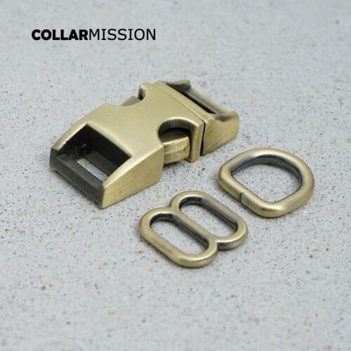 100pcs/lot(metal buckle+adjust buckle+D ring)for backpack DIY dog cat collar webbing 10mm accessory premium quality 8 Colours