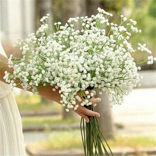 12Pcs Artificial Silk Flower Gypsophila Bridal Floral Bouquet for Party Wedding Home Decor