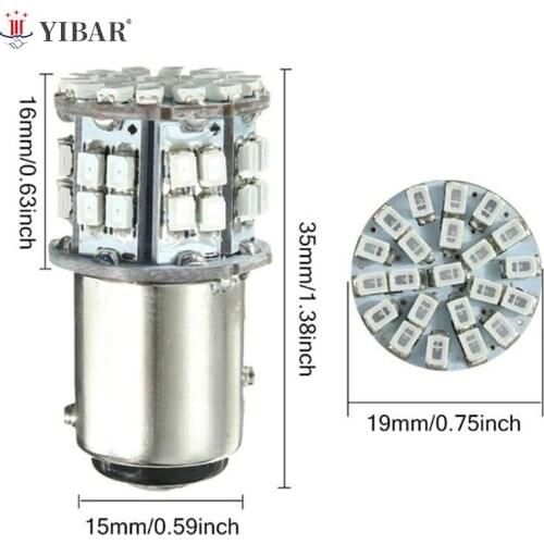 2Pcs Red Light 1157 BAY15D 50 SMD 1206 12V LED Car Tail Stop Brake Lamp Bulb