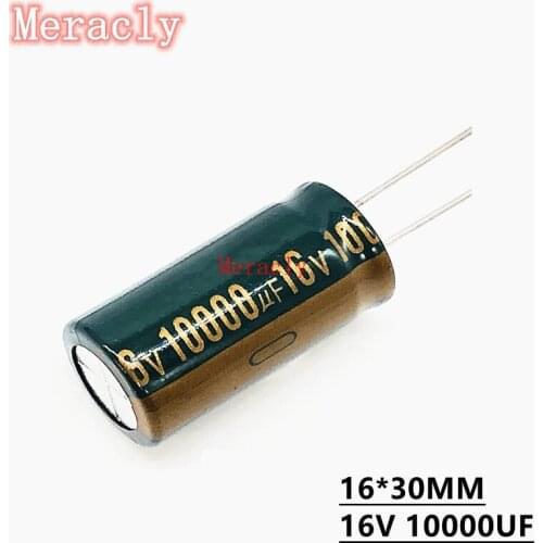 2pcs 16V 10000UF low ESR/impedance high frequency aluminum electrolytic capacitor 20% long life and high temperature resistance