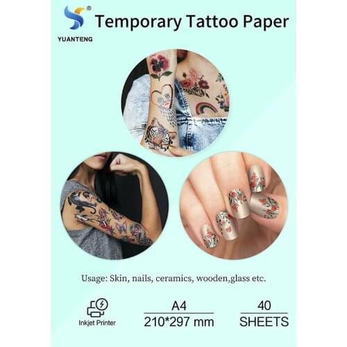 40sets/lot) Dropshipping Inkjet Temporary Tattoo Transfer Paper A4 Size Personalized Body Art Tattooing Paper for Skin Nail DIY