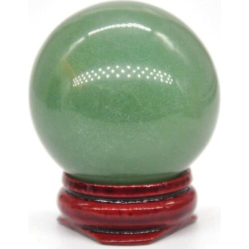 40mm Green Aventurine Quartz Crystal Shpere Healing Stone Natural Reiki Gemstone Massage Ball Decoration With Stand