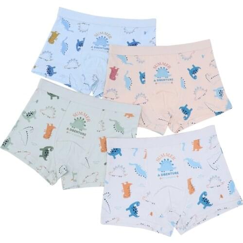 5pcs/Lot Four Seasons Wear High Quality 47.5%Cotton Cartoon Boys Lycra Cute Dinosaur Cotton Underwear Set Childrens Panties