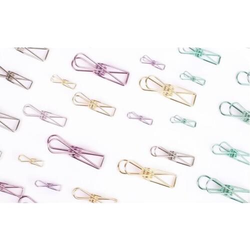 5pcs Novelty Solid Color Hollow Out fish style Metal Binder Clips Notes Letter Paper Folder dovetail Clip Office school Supplies