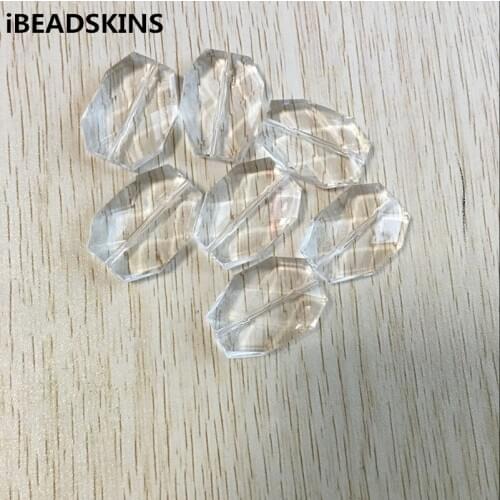 34x24mm 99pcs or so/lot Acrylic clear Eight edge shape Faceted beads (As shown) for jewelry necklace making#322