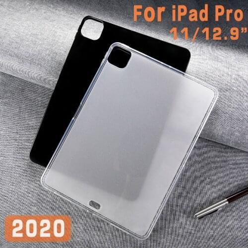 Tablet case For 2020 iPad Pro 12.9 case iPad 11 silicone Soft case For Apple iPad Pro 11 12.9 inch 2020 Slim clear case Black