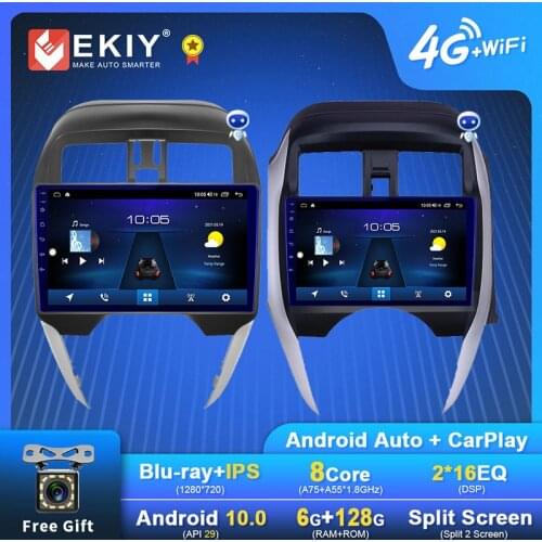 EKIY Blu-ray IPS DSP Android 10 Car Radio Multimedia For 2014-2018 Nissan Sunny/Almera GPS Navigation Stereo Video Player BT 4G