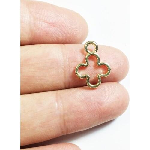 Eruifa 20pcs 12mm Zinc alloy Shiny Flower Cross Wholesales necklace,earring bracelet jewelry DIY handmade 2 color