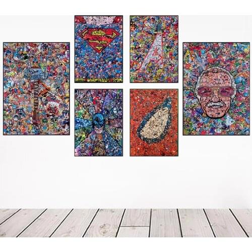 Marvel Racked Background Canvas Painting Iron Man Watercolor Prints and Posters Wall Art Pictures for Living Room Decor Cuadros