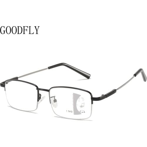 Progressive Multifocal Reading Glasses Men Women Anti Blue Light Glasses Metal Computer Glasses Square Presbyopic Glasses 2021