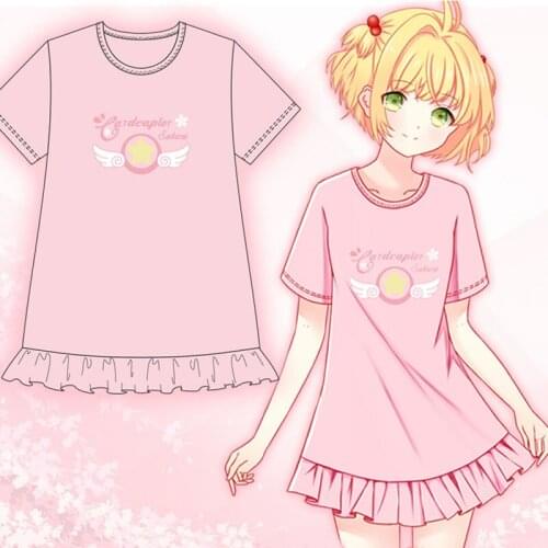 Card captor KINOMOTO sakura dress costume night skirt housecoat sleepcoat