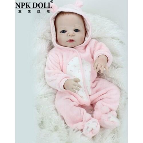NPKDOLL Reborn Baby 22inch Full Vinyl Lifelike Bebe toys kids children Fake Infant Educational Bath Kids Playmate Bebe reborn