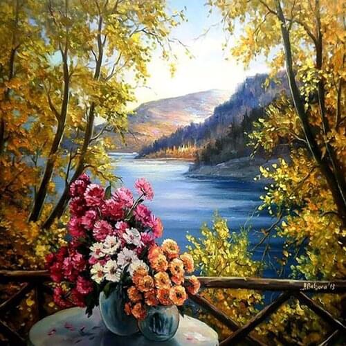 L4378 boat bird scenery cross stitch Oil painting girl 11/ 14ct /16/28/27CT cotton thread embroidery DIY handmade needlework