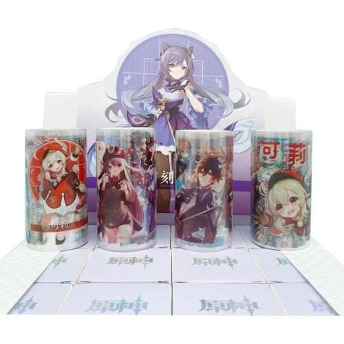 40x500mm Genshin Impact washi tape kawaii girl heart ins sticker anime characters diy transparent Hand account tape PET stickers