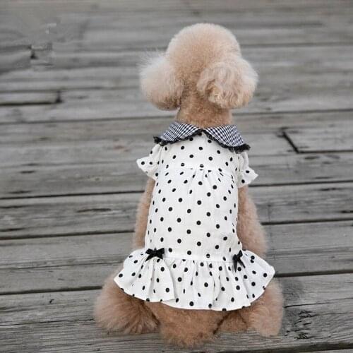 Cute Dots Dog Dress Summer Dog Clothes Cat Yorkshire Chihuahua Puppy Clothing Small Dog Costume Skirt Lovely Pet Apparel Outfit