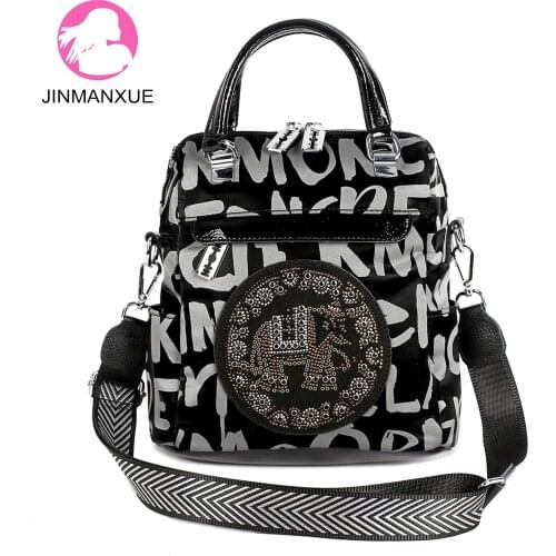 Letter Print Backpack Multipurpose Women Handbags Luxury Travel School Shoulder Messenger bag Purse Mochila Bolsa Feminina