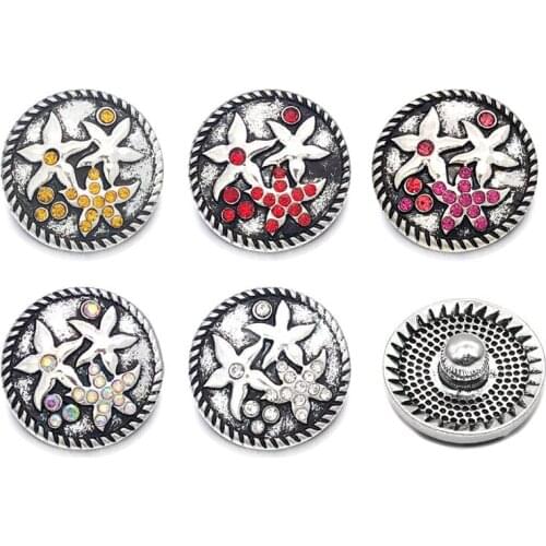 Fashion w322 Crystal 3D 18mm 20mm Metal Snap Button For Bracelet Necklace Interchangeable Jewelry Women Accessorie Findings