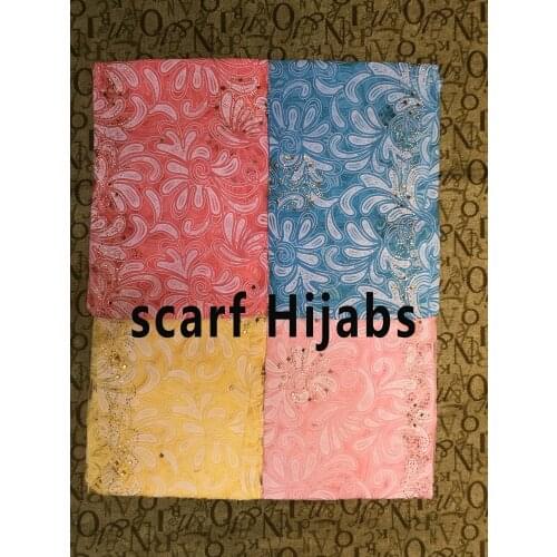 Fashionable Scarf Hijabs Lnner hijabs Plain African style printing flowers and Set with diamonds mesh fabric for muslim lady