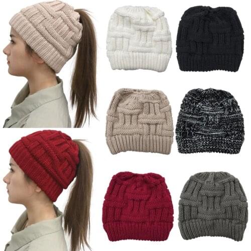 Fashion Custom Autumn Winter High Quality Beanie Knit Acrylic Hats Warm Thicken Cashmere Wool Cute Skullies Headband Solid Color