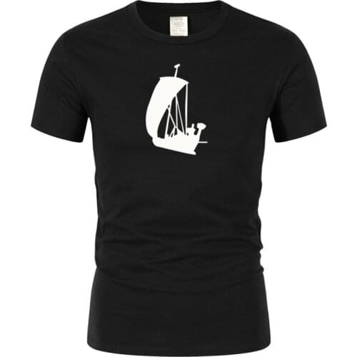 Short Sleeve T-Shirt Funny boat cool sailing mens T-shirt cotton