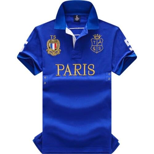 100% Cotton Polo Shirt Men Short Sleeve Brand Polo Shirts PARIS LONDON CHICACO Embroidery Fashion Jersey Plus Size 4XL 5XL 6XL