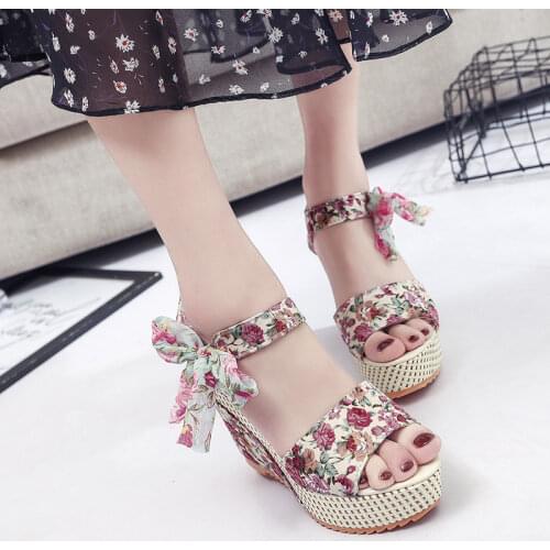 New Arrival Ladies Shoes Women Sandals Summer Open Toe Fish Head Fashion Platform High Heels Wedge Sandals Female Shoes y163