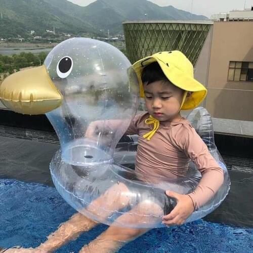 New Product Baby Swimming Ring Transparent Duck Swimming Seat Baby Beginner Childrens Swimming Ring 0-4 Years Old 3-8 Years Old