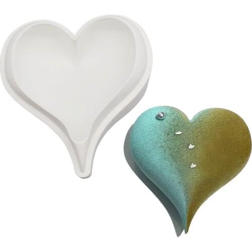 Wholesale 3D Diamond Love Heart Shape Silicone Molds Moulds for Baking Sponge Chiffon Mousse Dessert Cake Food Grade SN291