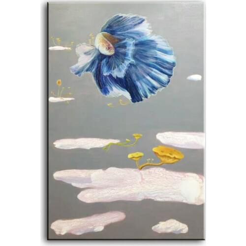 Original oil painting Dancing goldfish painter original paintings decoration painting Custom-made oil painting 16110717