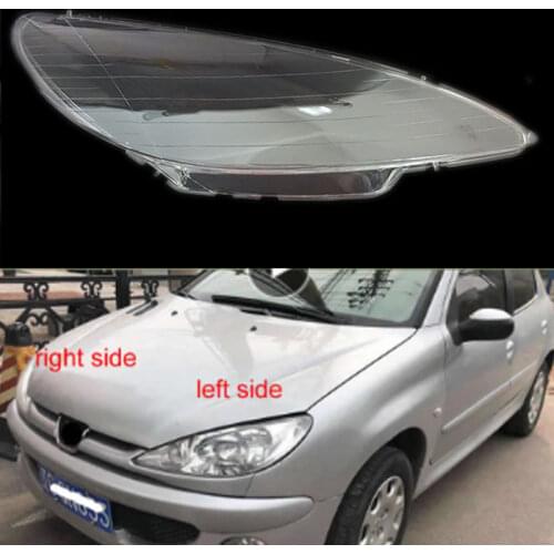 For Peugeot 206 Hatchback front headlamps transparent lampshades lamp shell masks headlights cover lens Headlight glass