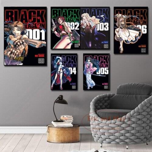 Japanese Anime Black Lagoon Posters And Prints Canvas Painting Wall Pictures For Living Room Movie Decoration Home Decor Tableau