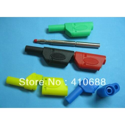 500 Pcs Full Seal Insulated Stackable Safety protection 4mm 5 Color Red & Black & Blue & Green & Yellow Banana Plug HOT Sale