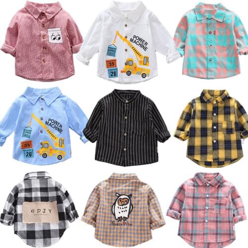 2020 spring plaid boys shirts kids clothes new year costume full sleeve boys clothes baby boy shirt