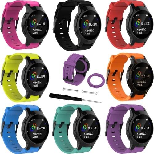 Soft Silicone Replacement Wrist Watch Band For Garmin Forerunner 225 GPS Silicone Rubber Watch strap with Case Cover and tools